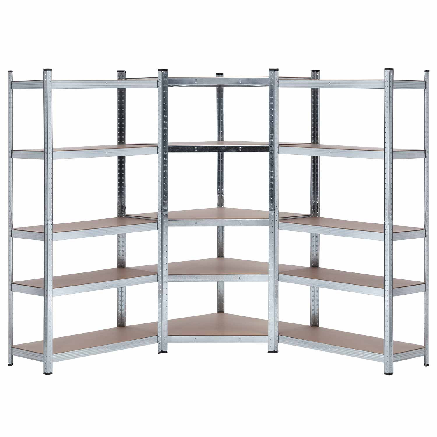 Pack 2 estantes modulares e 1 prateleira de canto 5 prateleiras reguláveis Thinia Home Estantes 1